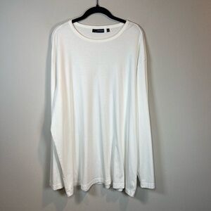 Murano Wardrobe Essentials 100% Cotton Long Sleeve Shirt White Size Mens 3X Tall